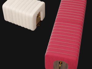 stool and bench rivers from mezzo collection 3D मॉडल