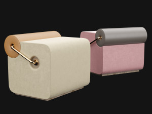 pouf rollins stool from mezzo collection 3D Model