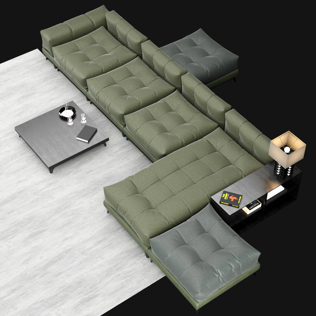 big modern sofa 3D Model .c4d .max .obj .3ds .fbx .stl .blend 