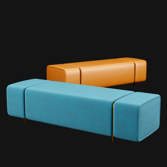bed bench 8 Model 3D .c4d .max .obj .3ds .fbx .stl .blend 