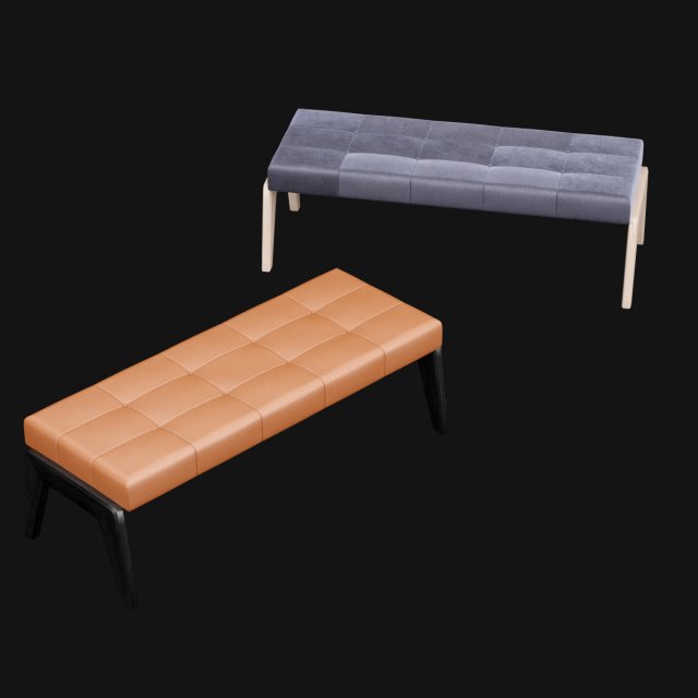 bed bench 9 Model 3D .c4d .max .obj .3ds .fbx .stl .blend 