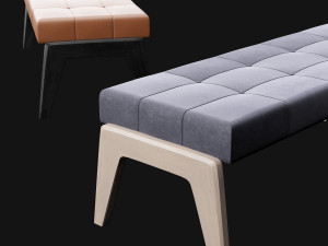 bed bench 9 Model 3D