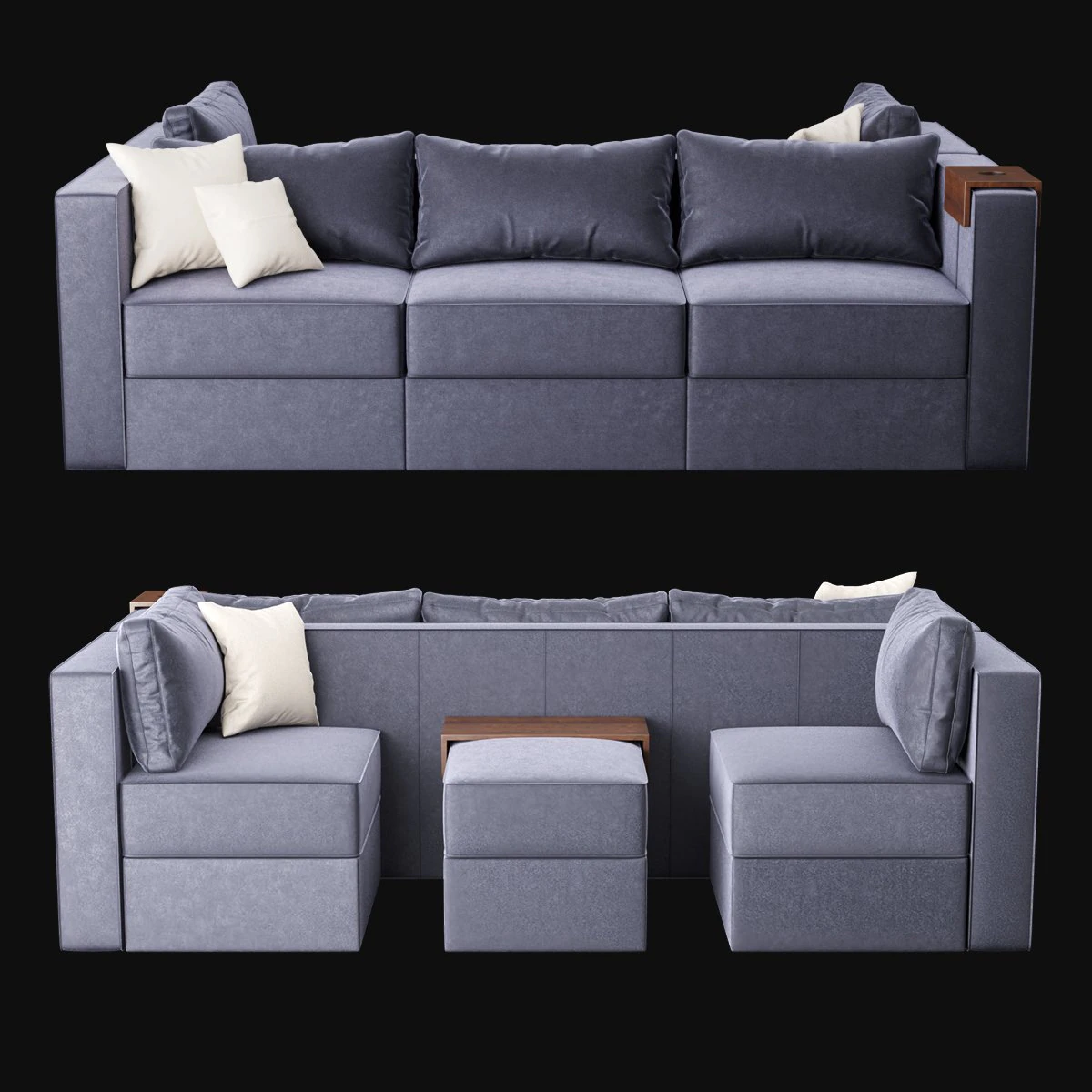 Module sofa 3D Model .c4d .max .obj .3ds .fbx .stl .blend 