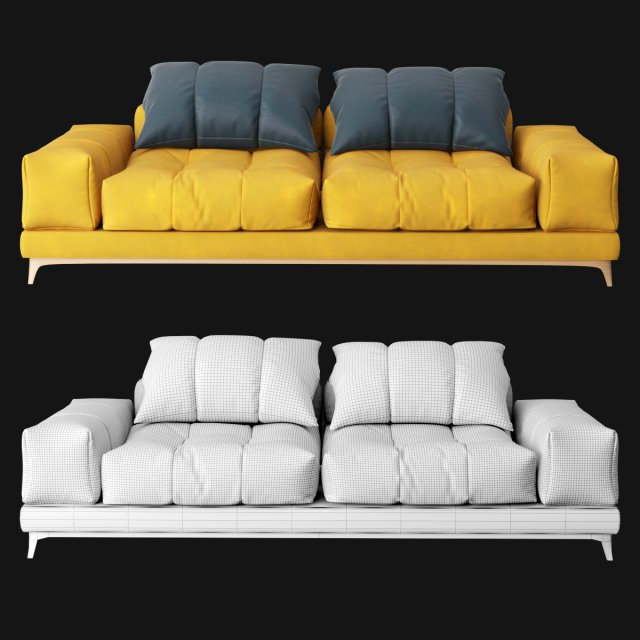 Modern sofa 2 seat 3D मॉडल .c4d .max .obj .3ds .fbx .stl .blend