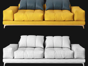 モダンソファ2人掛け 3Dモデル