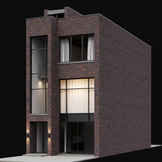 Modern house 07 Model 3D .c4d .max .obj .3ds .fbx .stl .blend 