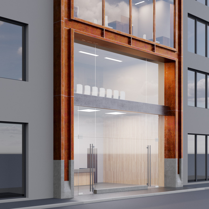 Modern building fasade 1 3D Model .c4d .max .obj .3ds .fbx .stl .blend