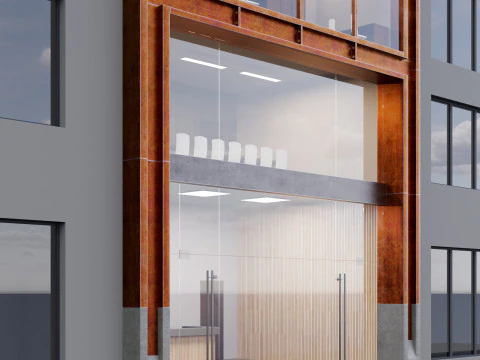 モダンな建物のファサード 1 3Dモデル