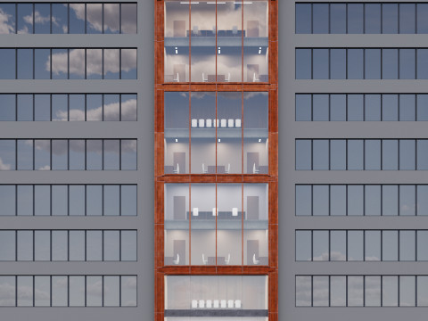 Modern building fasade 1 3D Model