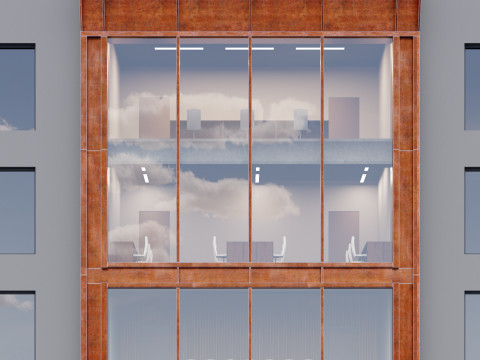 Modern building fasade 1 3D Model