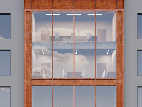 Modern building fasade 1 3D Model