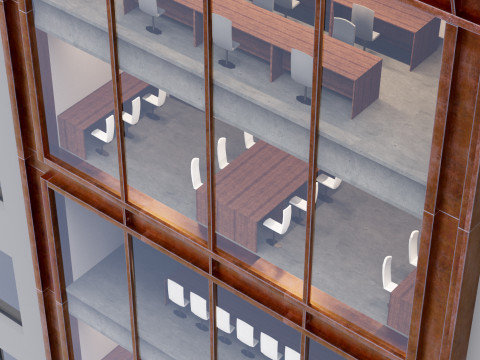 Modern building fasade 1 3D Model