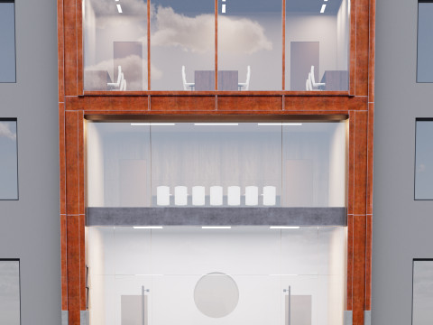 Modern building fasade 1 3D Model