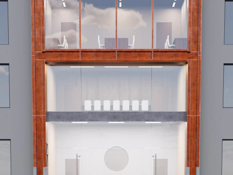 Modern building fasade 1 3D Model