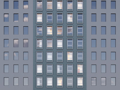 Modern building fasade 2 Modello 3D