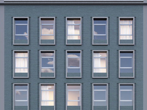 Modern building fasade 2 Modello 3D