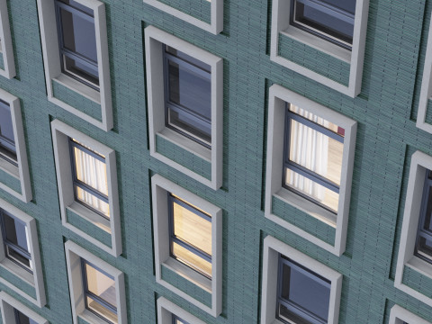 Modern building fasade 2 Modello 3D