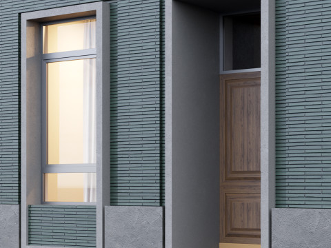 Modern building fasade 2 Modello 3D