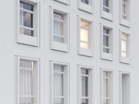 Modern building fasade 2 Modello 3D
