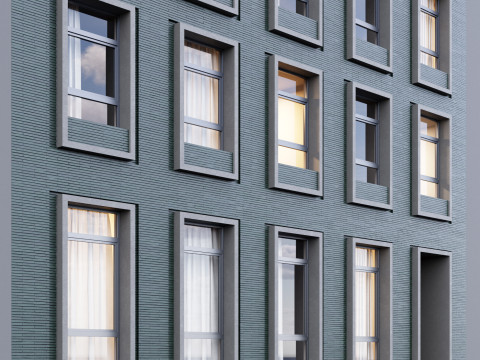 Modern building fasade 2 Modello 3D