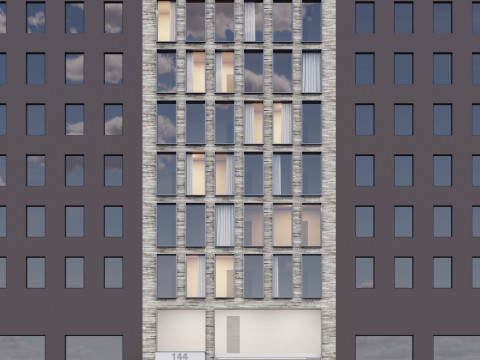 Modern building fasade 3 Model 3D