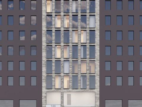 Facciata dell'edificio moderno 3 Modello 3D