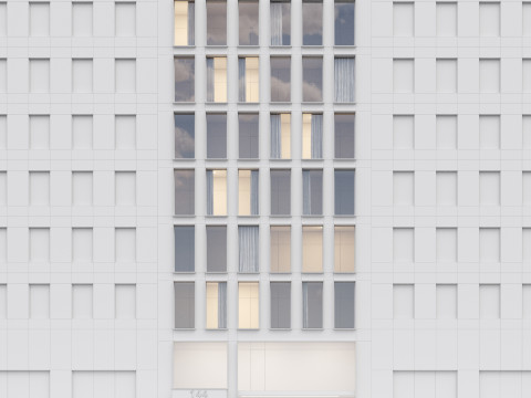 Modern building fasade 3 Model 3D
