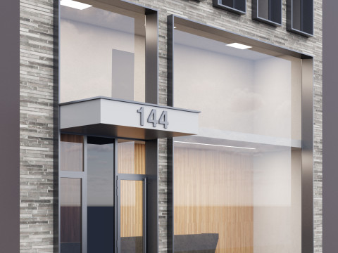 Modern building fasade 3 Model 3D