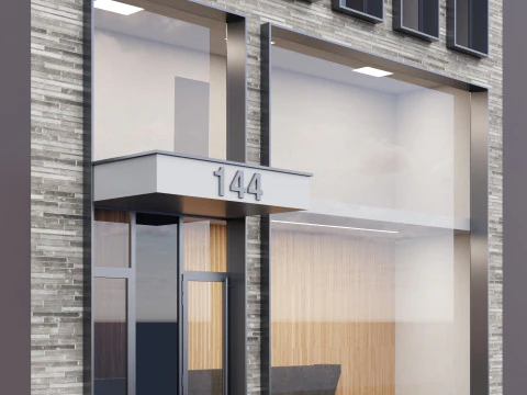 Facciata dell'edificio moderno 3 Modello 3D