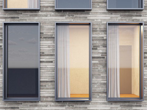Modern building fasade 3 Model 3D
