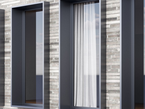 Modern building fasade 3 Model 3D