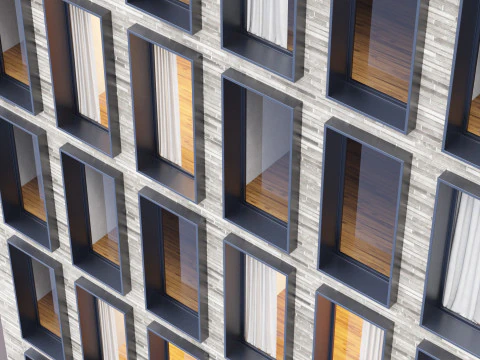 Facciata dell'edificio moderno 3 Modello 3D