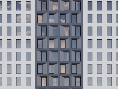 Modern building fasade 4 3D Model