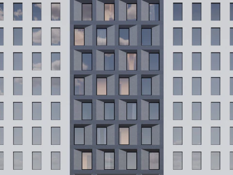 Modern building fasade 4 3D Model