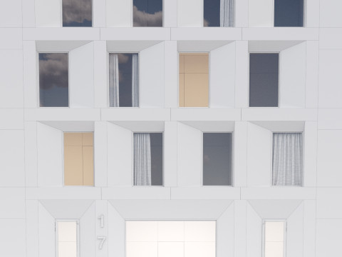 Modern building fasade 4 3D Model