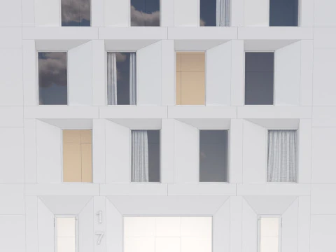 Modern building fasade 4 3D Model