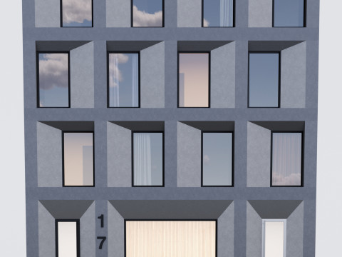 Modern building fasade 4 3D Model