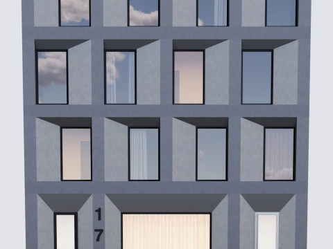 Modern building fasade 4 3D Model