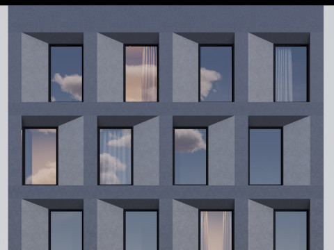 Modern building fasade 4 3D Model