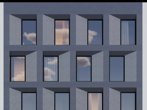 Modern building fasade 4 3D Model
