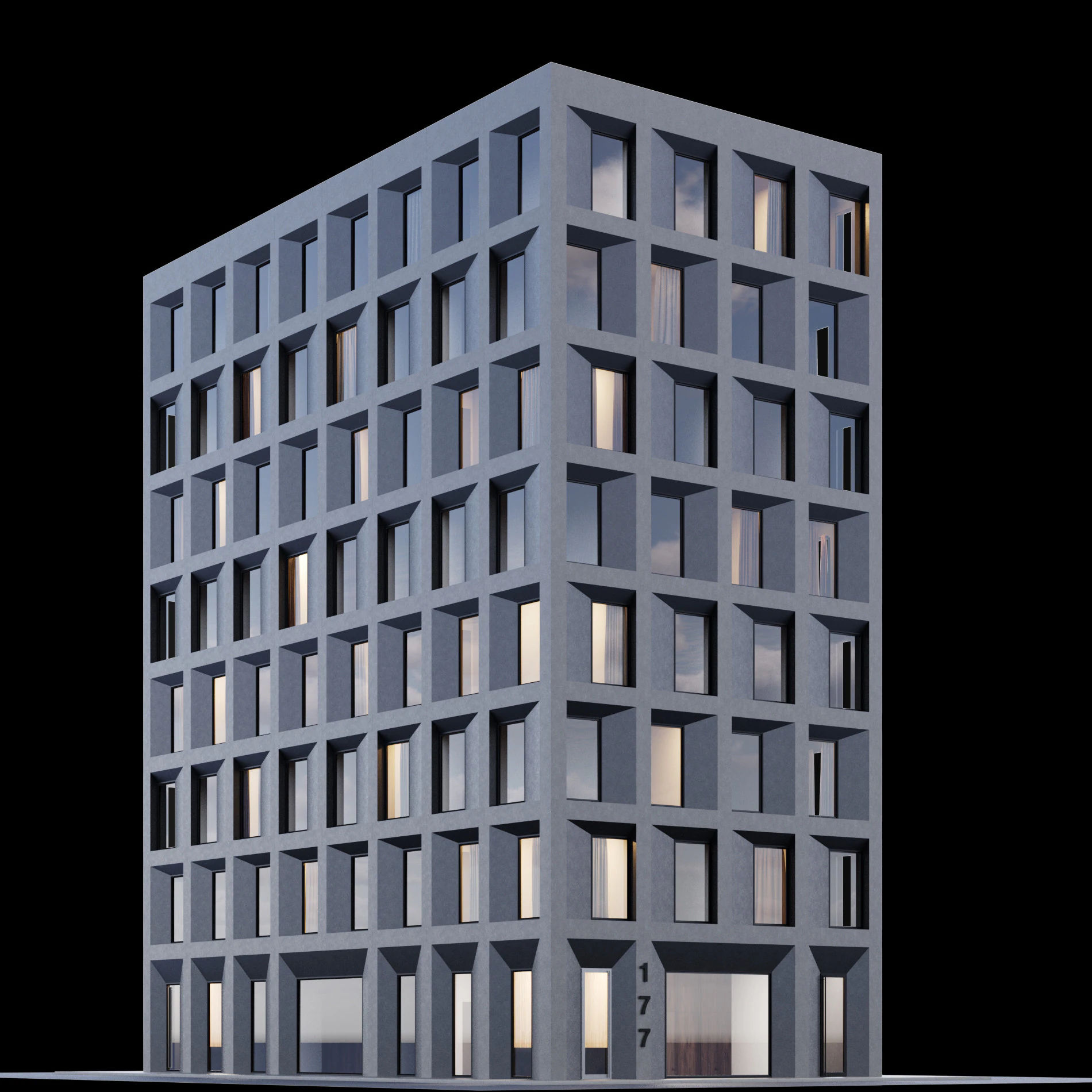 Modern building 4 3D Model .c4d .max .obj .3ds .fbx .stl .blend 