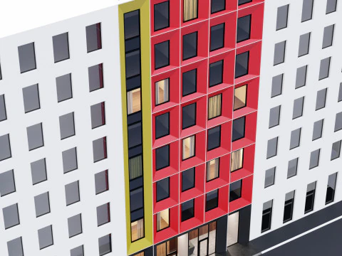 Fasad bangunan modern 5 Model 3D