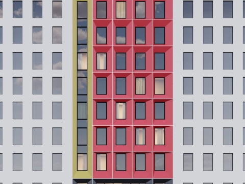 Modern building fasade 5 3D Модель