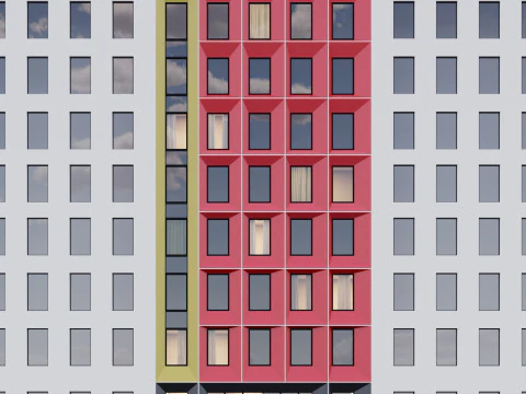 Modern building fasade 5 3D Model