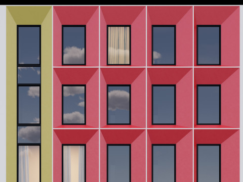Modern building fasade 5 3D Модель