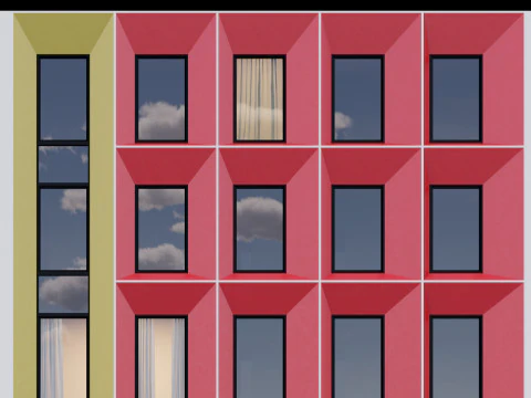 Modern building fasade 5 3D Model