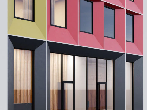 Modern building fasade 5 3D Model