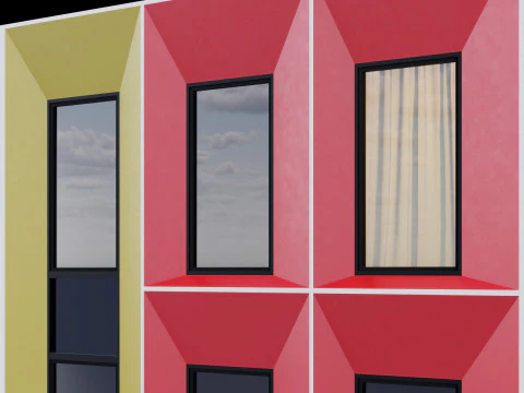 Modern building fasade 5 3D Model