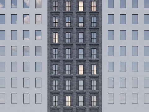 Modern building fasade 6 3D Model