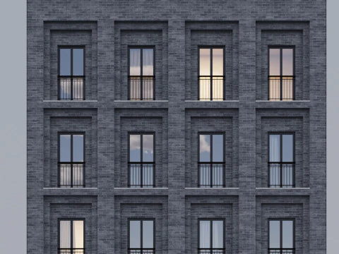 Modern building fasade 6 3D Model